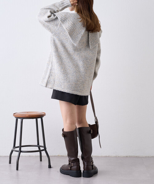 「w closet」 ニットカーディガン FREE ブラック レディース_画像9