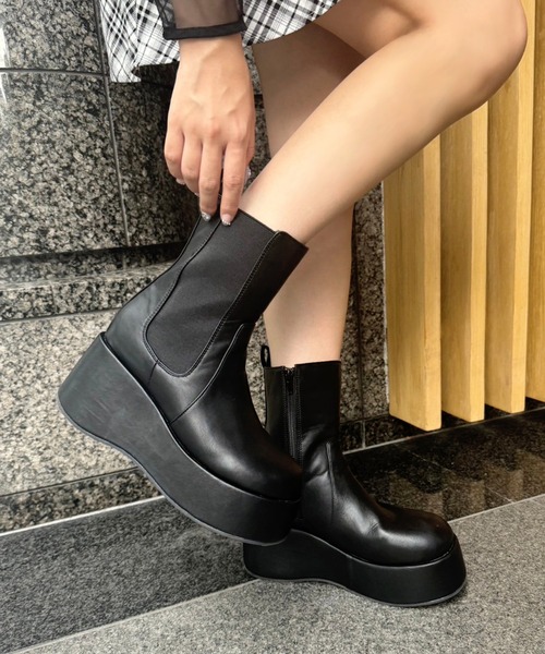 「one after another NICE CLAUP」 ショートブーツ M ブラック レディース_画像4