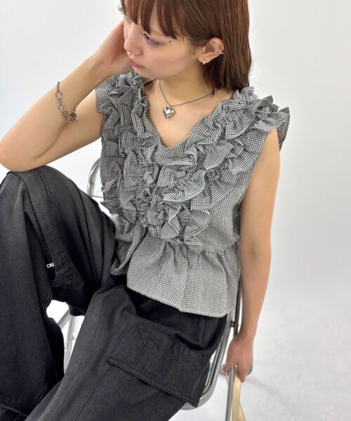 w closet（ダブルクローゼット） ブラウス シャツ 「レース素材が新