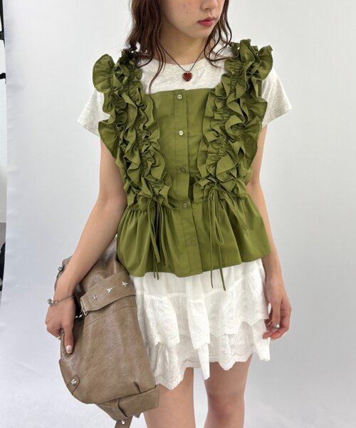 w closet（ダブルクローゼット） ブラウス シャツ 「レース素材が新