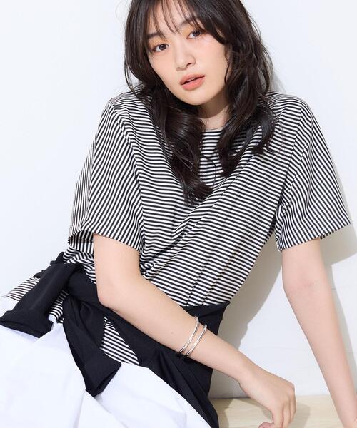 tシャツ 「汗ジミ防止／褒められTシャツ」上品カジュアル！ドルマンTシャツ レディースの画像