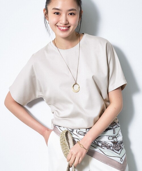 INDIVI（インディヴィ） tシャツ 「汗ジミ防止／褒められTシャツ」上品