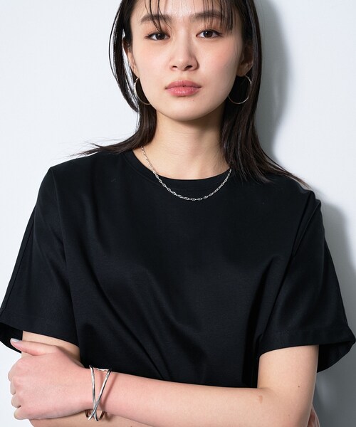 tシャツ 「汗ジミ防止／褒められTシャツ」上品カジュアル！ドルマンTシャツ レディースの画像