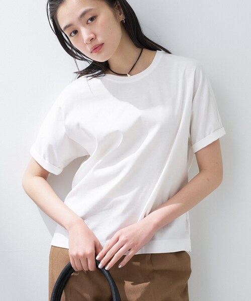 tシャツ 「汗ジミ防止／褒められTシャツ」上品カジュアル！ドルマンTシャツ レディースの画像