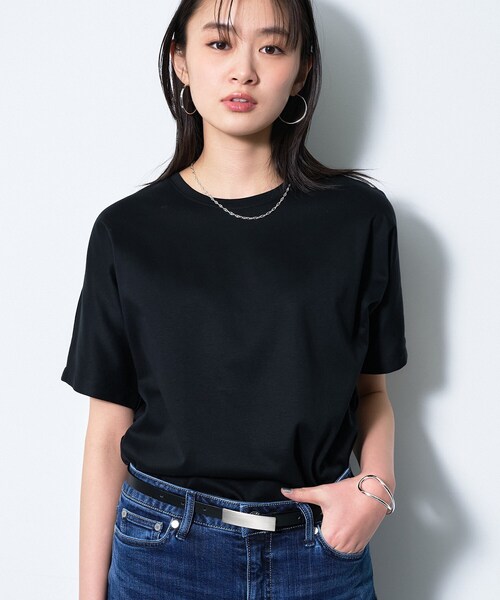 tシャツ 「汗ジミ防止／褒められTシャツ」上品カジュアル！ドルマンTシャツ レディースの画像