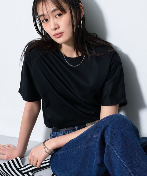 tシャツ 「汗ジミ防止／褒められTシャツ」上品カジュアル！ドルマンTシャツ レディースの画像