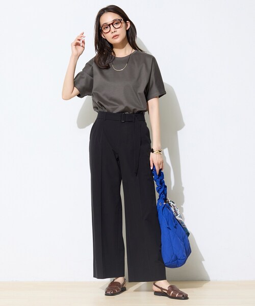 tシャツ 「汗ジミ防止／褒められTシャツ」上品カジュアル！ドルマンTシャツ レディースの画像