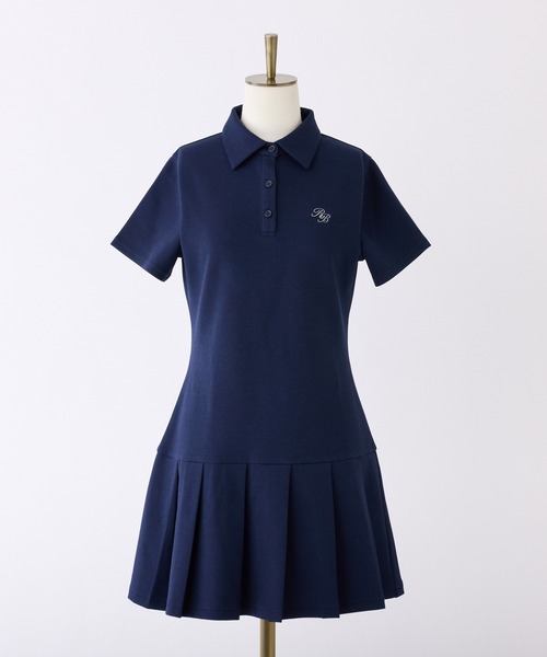「one after another NICE CLAUP」 半袖ワンピース FREE ネイビー レディース_画像2