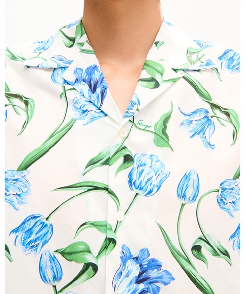 シャツ 'KENZO Tulip' ハワイアン ショートスリーブ シャツ イン コットン メンズの画像