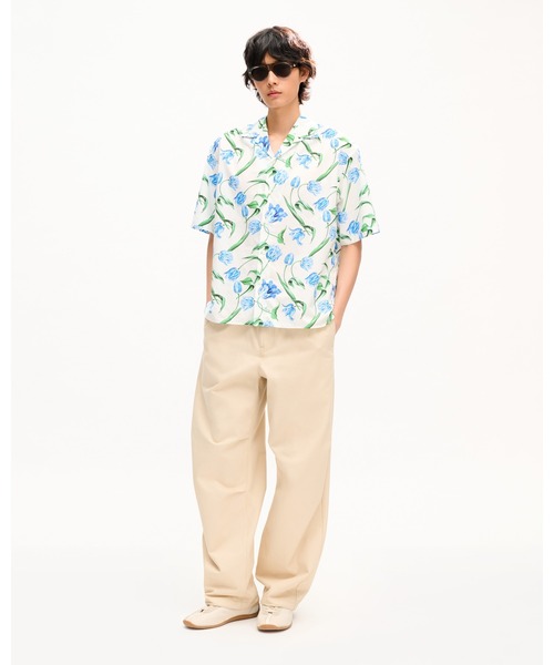 シャツ 'KENZO Tulip' ハワイアン ショートスリーブ シャツ イン コットン メンズの画像