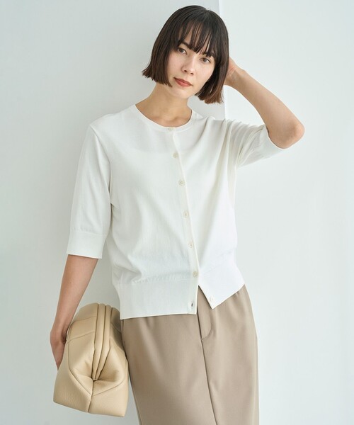「UNFILO」 ニットカーディガン SMALL ホワイト レディース_画像5