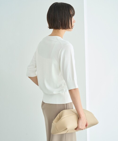 「UNFILO」 ニットカーディガン SMALL ホワイト レディース_画像6