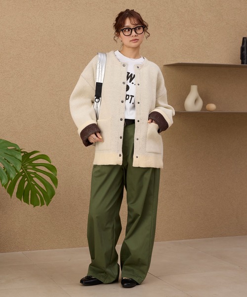 「THE CRAFT CREW PRODUCTS」 ニットカーディガン FREE ネイビー レディース_画像2