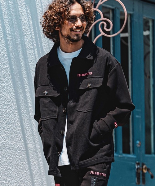 シャツ ms6560- Scuba×Woven Combo Shirt Jacket シャツジャケット(F26A070) メンズの画像