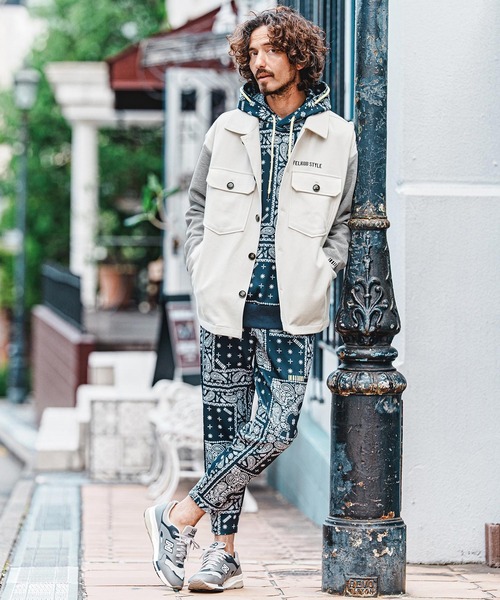 シャツ ms6560- Scuba×Woven Combo Shirt Jacket シャツジャケット(F26A070) メンズの画像