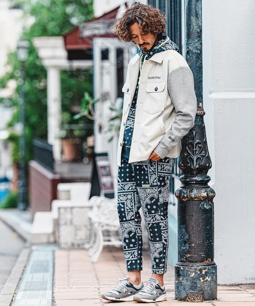 シャツ ms6560- Scuba×Woven Combo Shirt Jacket シャツジャケット(F26A070) メンズの画像