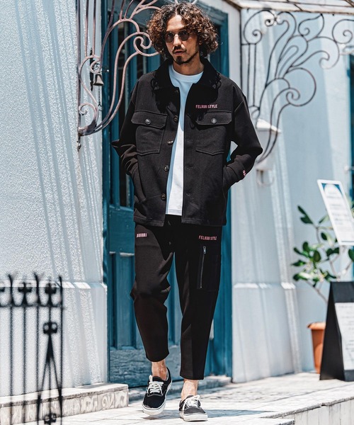 シャツ ms6560- Scuba×Woven Combo Shirt Jacket シャツジャケット(F26A070) メンズの画像
