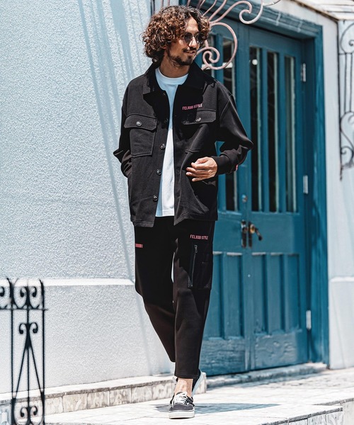 シャツ ms6560- Scuba×Woven Combo Shirt Jacket シャツジャケット(F26A070) メンズの画像