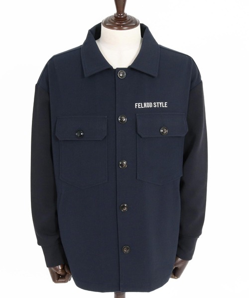 シャツ ms6560- Scuba×Woven Combo Shirt Jacket シャツジャケット(F26A070) メンズの画像