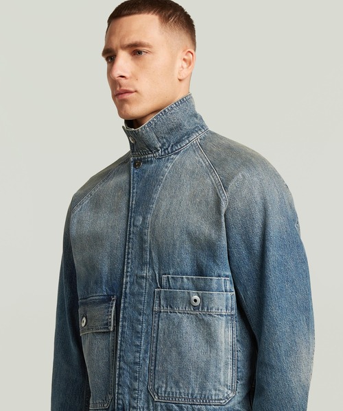 G-STAR RAW 3Dデニムジャケット　Mサイズ G-STAR RAW デニムジャケット gジャン Battle Denim Jacket/ミリタリー