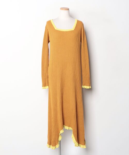 「AKANE UTSUNOMIYA」 コンビワンピース 36 イエロー レディース_画像3