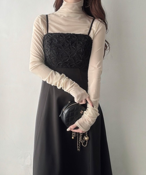 「Meiru」 キャミソールワンピース MEDIUM ブラック レディース_画像2