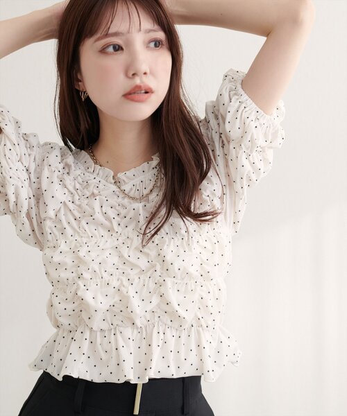 natural couture tシャツ 半袖 シアーベロアシャーリングTOPS