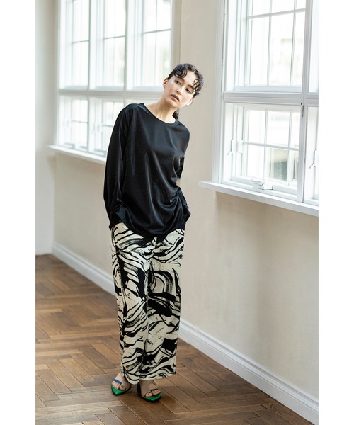 「OSMOSIS」 イージーパンツ ONE SIZE カーキ レディース_画像8