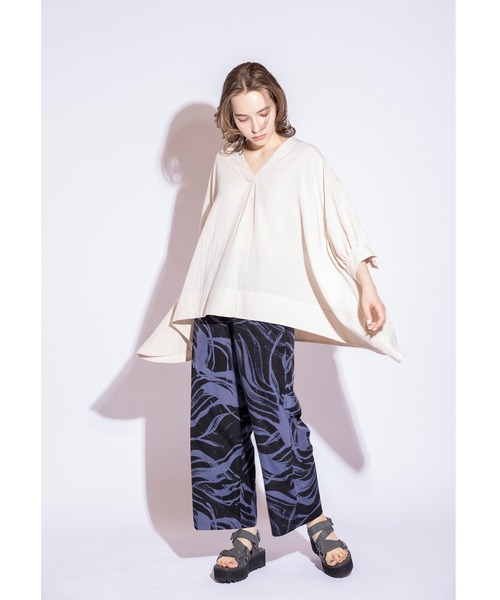 「OSMOSIS」 イージーパンツ ONE SIZE カーキ レディース_画像9