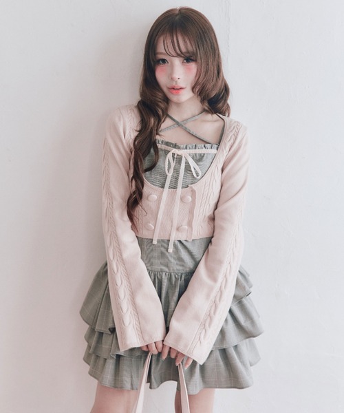 OLIVE des OLIVE（オリーブデオリーブ） ワンピース ケーブルカーデと