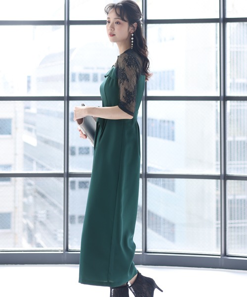 hight neck lace pants dress - Myshawty公式ドレス通販サイト