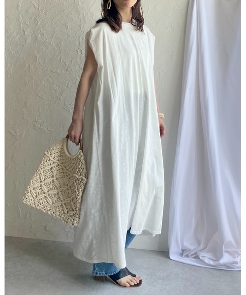 ノースリーブ Tシャツ ワンピース ルーズ 楽天市場】ノースリーブ ワンピース ミモレ丈 変形 シャツ