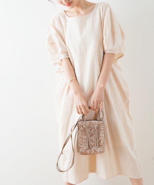 Salenew大人気 ワンピース バルーンスリーブロングワンピース