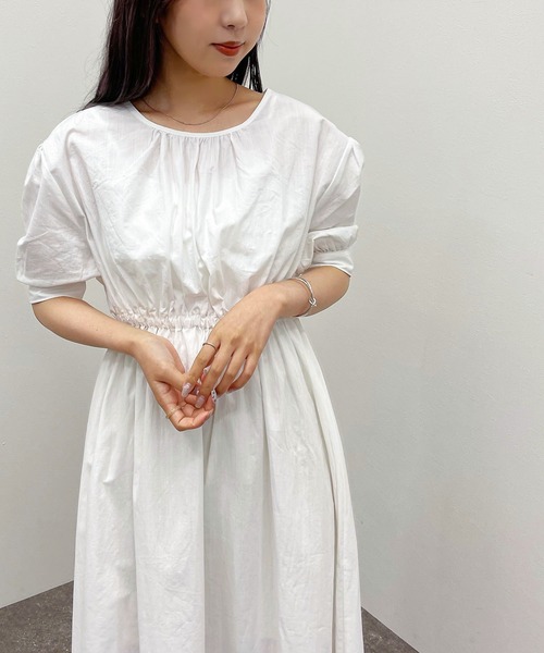 JUN&ROPE ボア　ワンピース　ホワイト ROPÉ(ロペ) / 【セットアップ対応】【洗える】【結婚式にも】ボディ