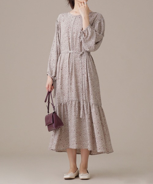 人気人気SALE ワンピース プリントVネックギャザーワンピース 長袖 ZOZOTOWN PayPayモール店 - 通販 - PayPayモール 豊富なHOT