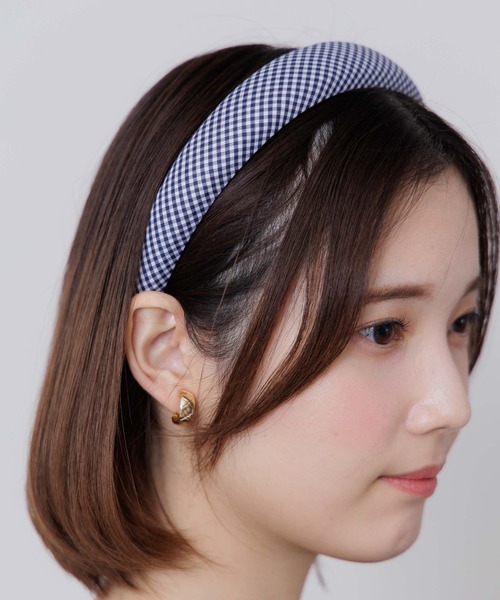 カチューシャ ピクニックチェックヘアバンド レディース : 62897675  