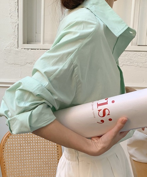 DAY CLOSET ブラウス シャツ レディース 長袖パステルプリーツ袖