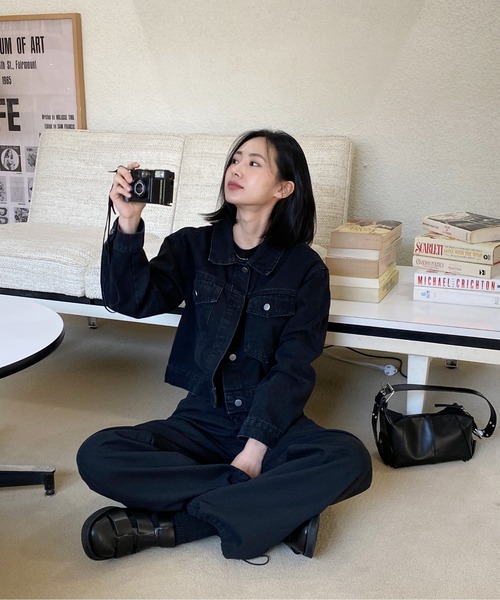 by muni:r デニムジャケット gジャン ベーシックカジュアルデニム