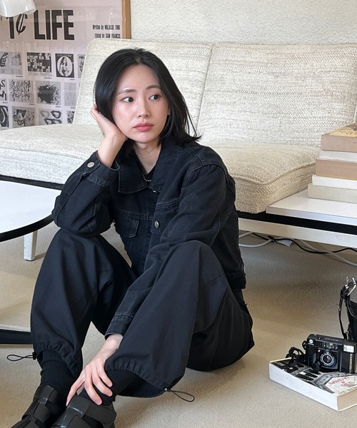 M.U.L.黒 デニムジャケット Gジャン 新品未使用 by muni:r デニムジャケット gジャン ベーシックカジュアルデニム