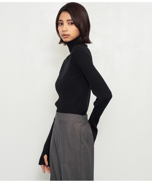 #wnc ブルマリン BLUMARINE ANNAMOLINARI ニット セーター カシミア混 シルク使い タートルネック イタリア製 レディース [860468] ANAP ニット セーター フィンガーホールタートルネック