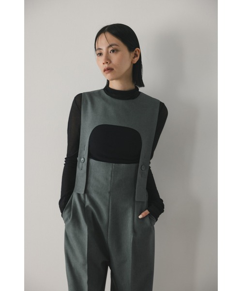 サロペット・オーバーオール・オールインワン melt the lady overall + basic tube tops STYLEMIXER サロペット オーバーオール フロントオープン