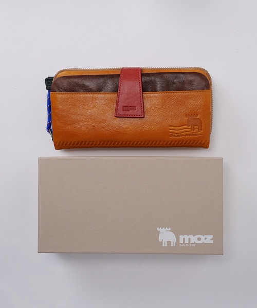 moz（モズ） 長財布 財布 New air mailシリーズ 袋縫いラウンド長財布 