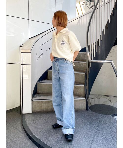 パンツ デニム ジーンズ リメイクデザインルーズデニム レディース 