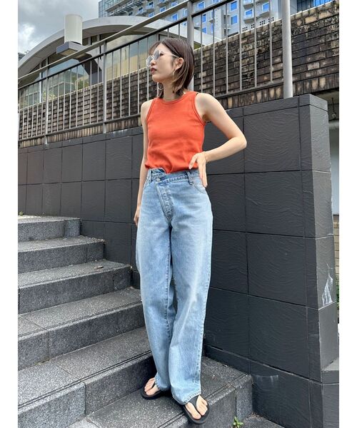 パンツ デニム ジーンズ リメイクデザインルーズデニム レディース 