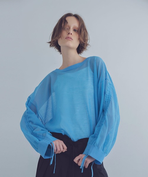 DRESSLAVE ニット セーター ALLONGE sheer string sleeve pull