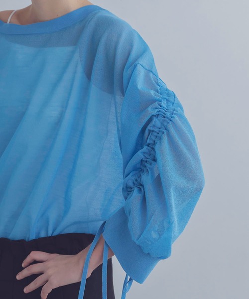 DRESSLAVE ニット セーター ALLONGE sheer string sleeve pull