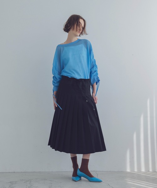 DRESSLAVE ニット セーター ALLONGE sheer string sleeve pull