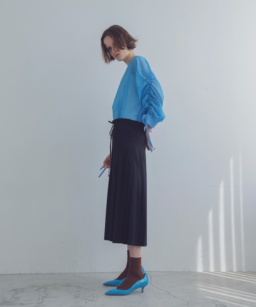 専用→ドレスレイブALLONGEsheer string sleeve pull DRESSLAVE ニット セーター ALLONGE sheer string sleeve pull
