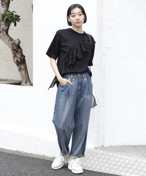 ジーンズ デニム デニムパンツ シルバー箔コーティング ソフト