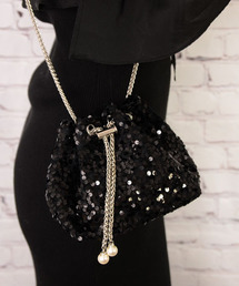 Glitter ブラック ショルダーバッグ TONE SELECT GOODS ショルダーバッグ バッグ 「float」キラキラ